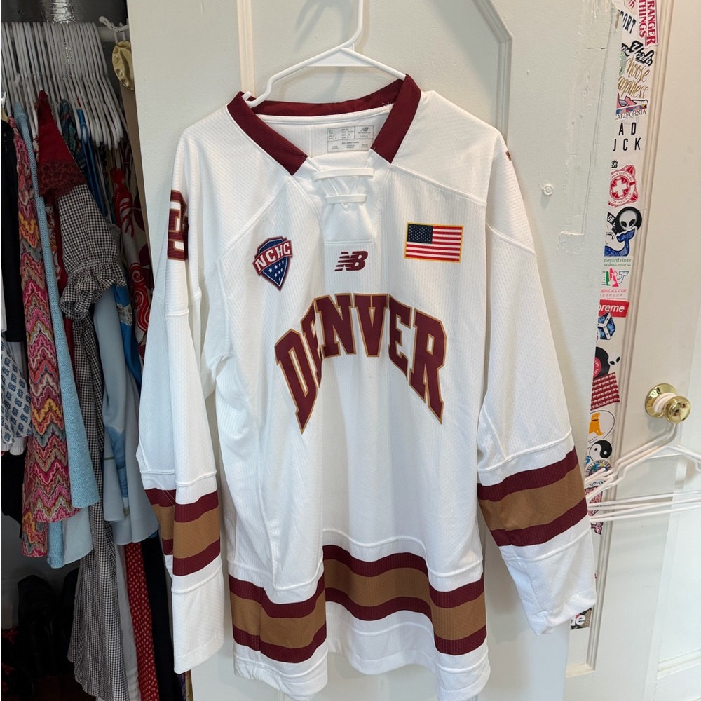 New Balance Denver White & Maroon Hockey Jersey